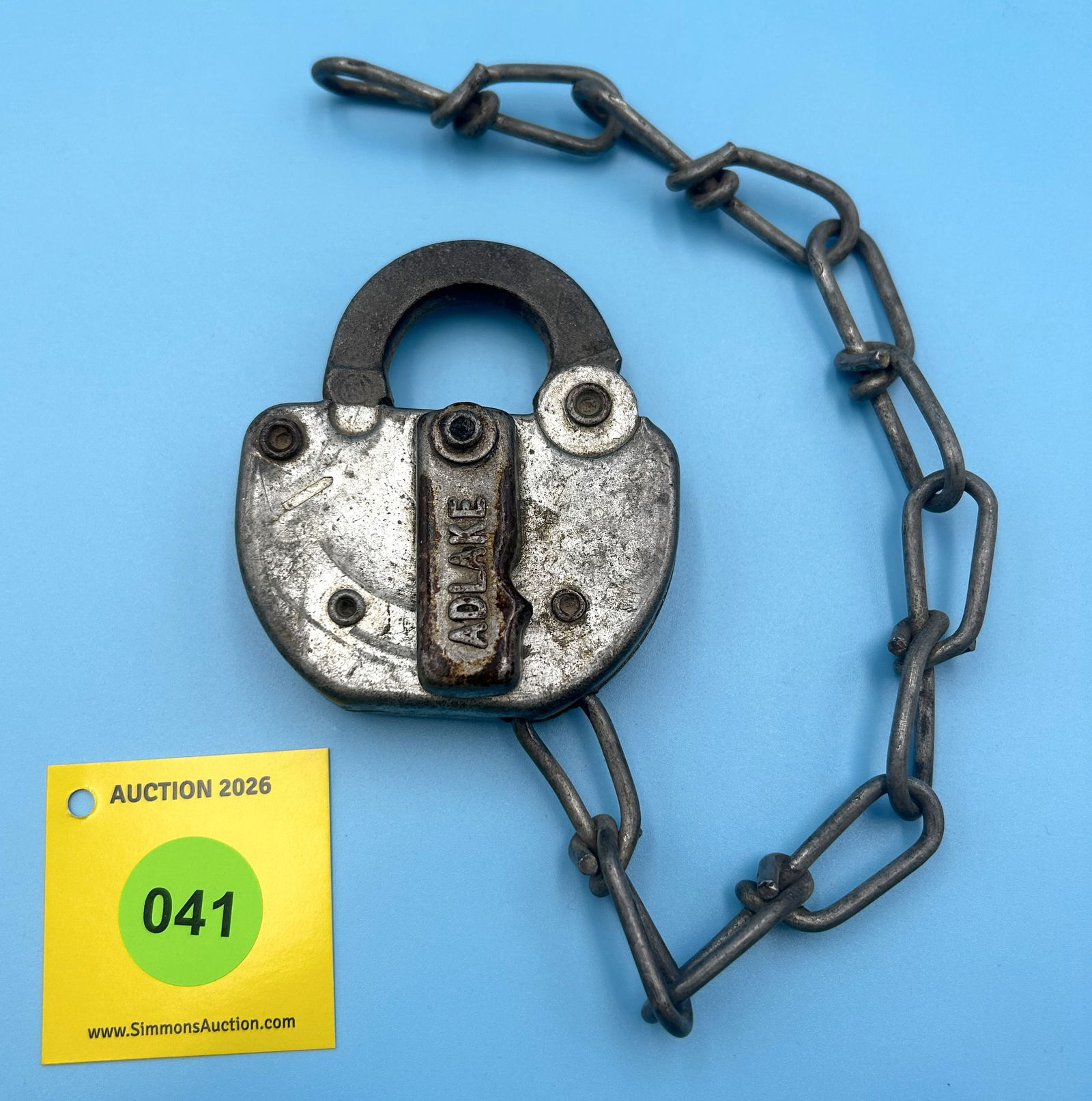 ATCHISON, TOPEKA AND SANTA FE RAILWAY (AT&SF) ADLAKE ALL STEEL LOCK WITH DUST COVER, (NO KEY) PAT... (1 of 2)