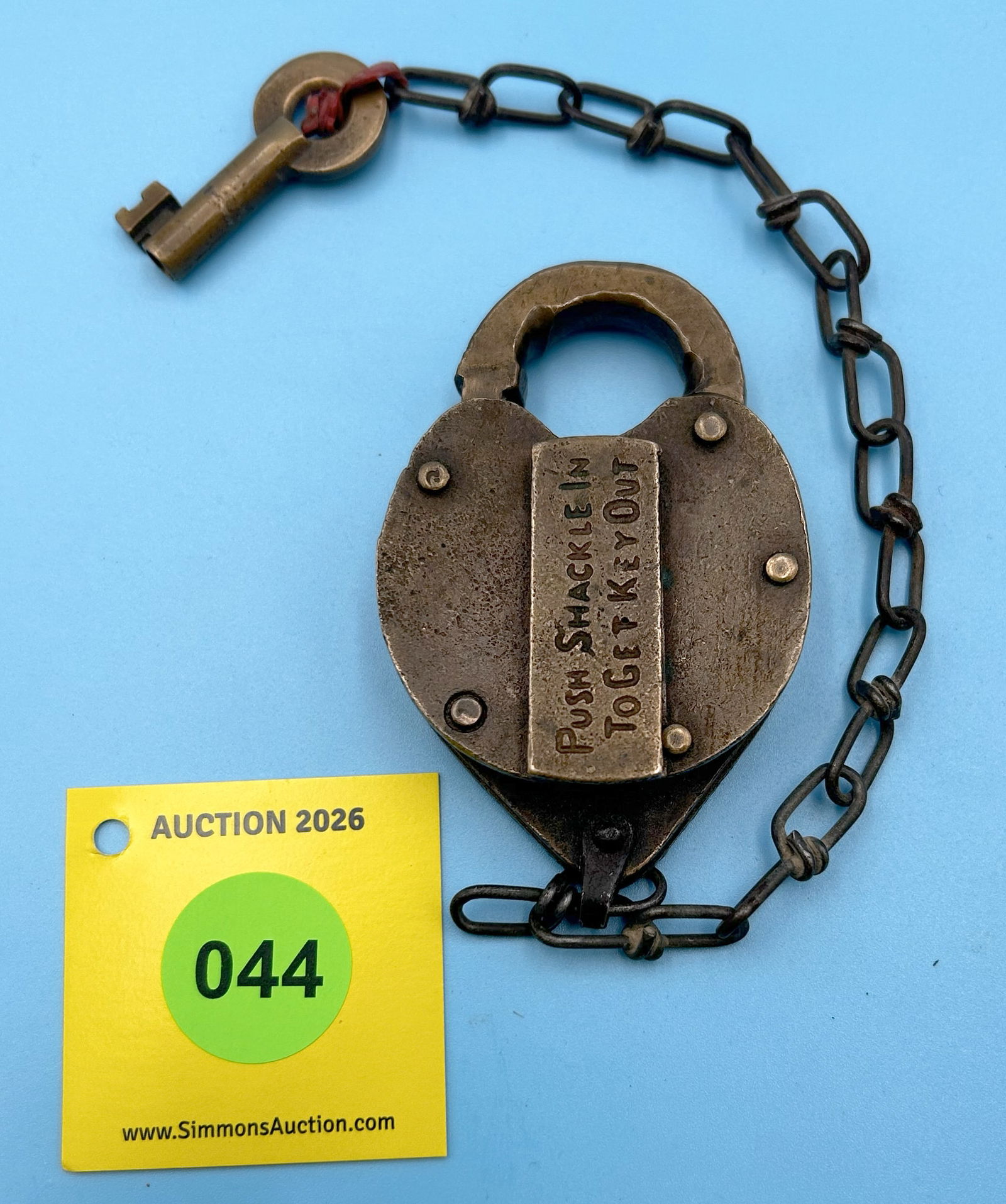 WESTERN UNION TEL. CO ALL BRASS W/1965 KEY AND DUST COVER: WESTERN UNION TEL. CO ALL BRASS W/1965 KEY AND DUST COVER