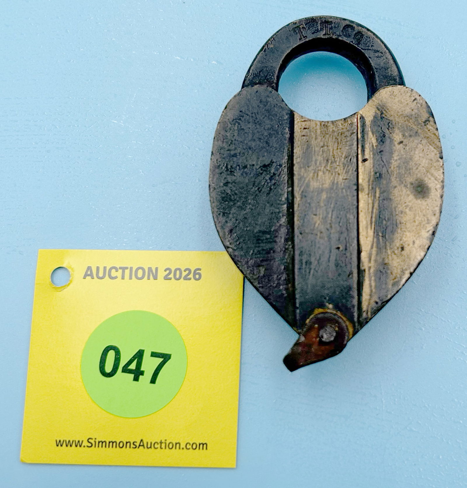 J.H.W. CLIMAX CO., Toronto Terminal Company, ALL BRASS LOCK WITH DUST COVER, (NO KEY) - 2