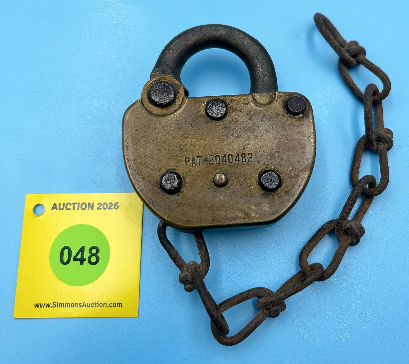 ADLAKE 157 ALL BRASS LOCK WITH DUST COVER, (NO KEY) PAT. 2040482 - 2