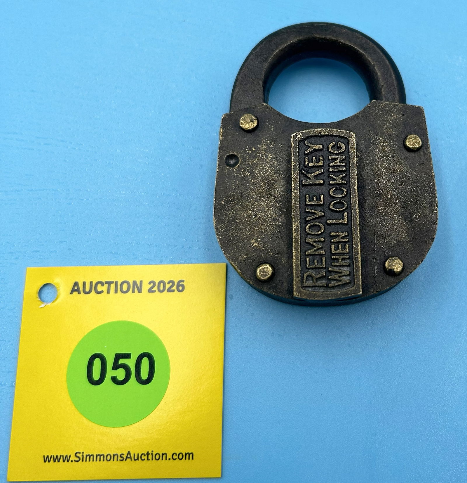 ILLINOIS CENTRAL - SIGNAL ALL BRASS LOCK WITH DUST COVER, (NO KEY): ILLINOIS CENTRAL - SIGNAL ALL BRASS LOCK WITH DUST COVER, (NO KEY)