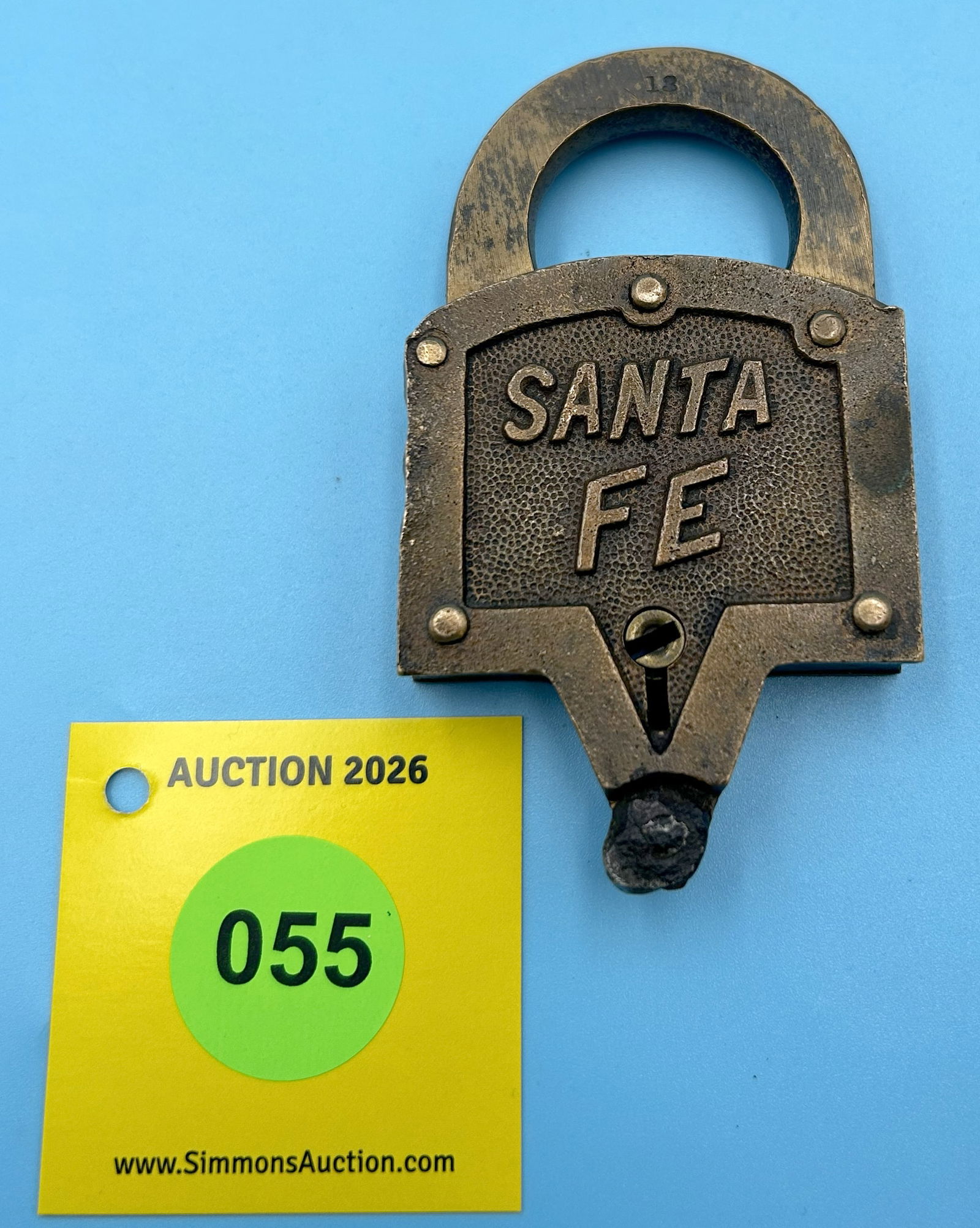 SANTA FE RAILROAD ALL BRASS PADLOCK KEEN KUTTER STYLE GENERAL 13 (NO KEY) - 2