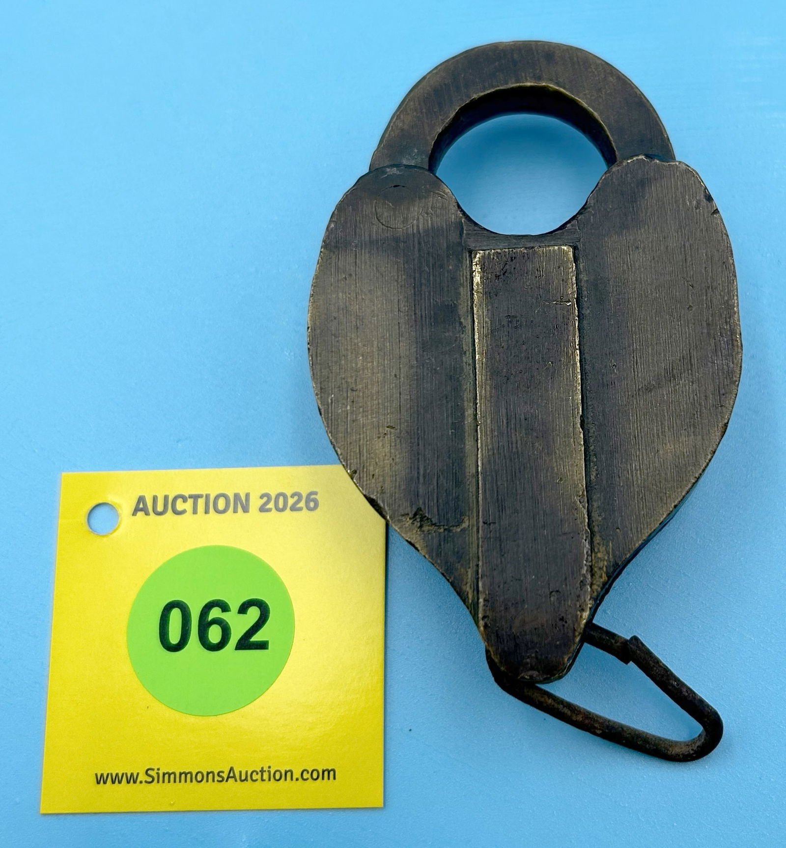 UNMARKED BRASS LOCK WITH DUST COVER, (NO KEY) - 2