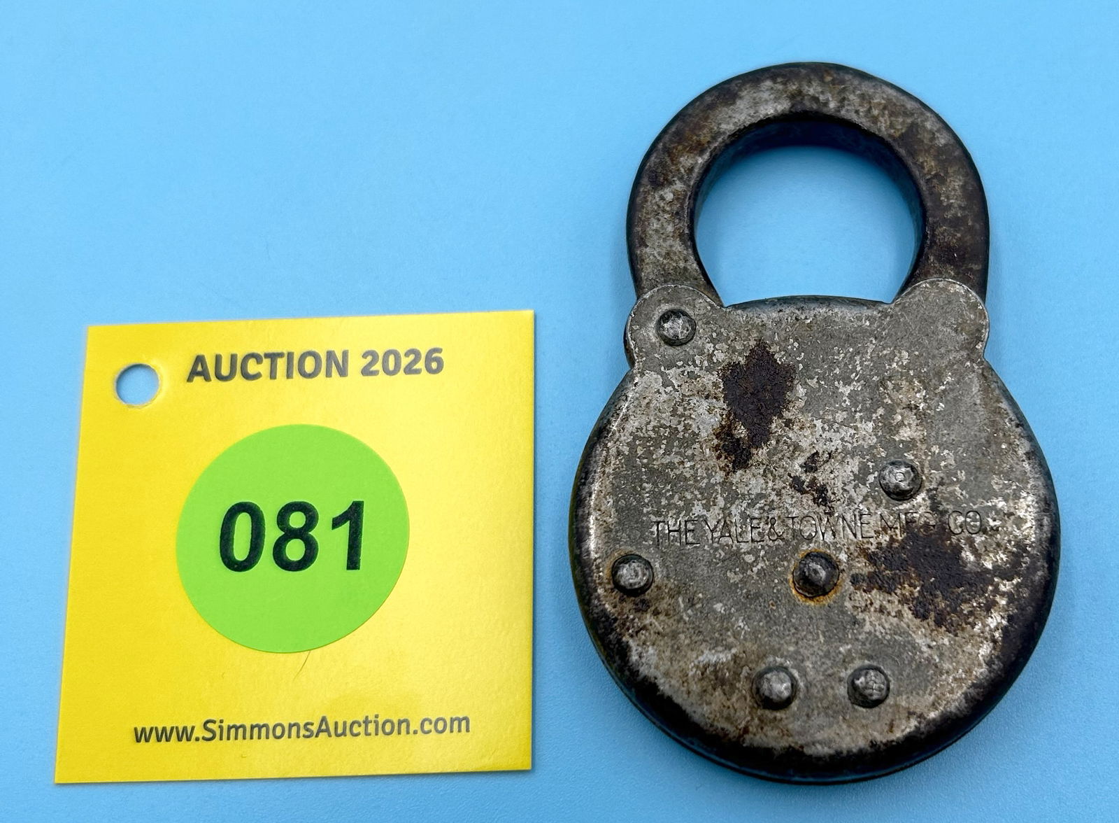 THE YALE & TOWNE MFG CO ALL STEEL LOCK (NO KEY) - 2