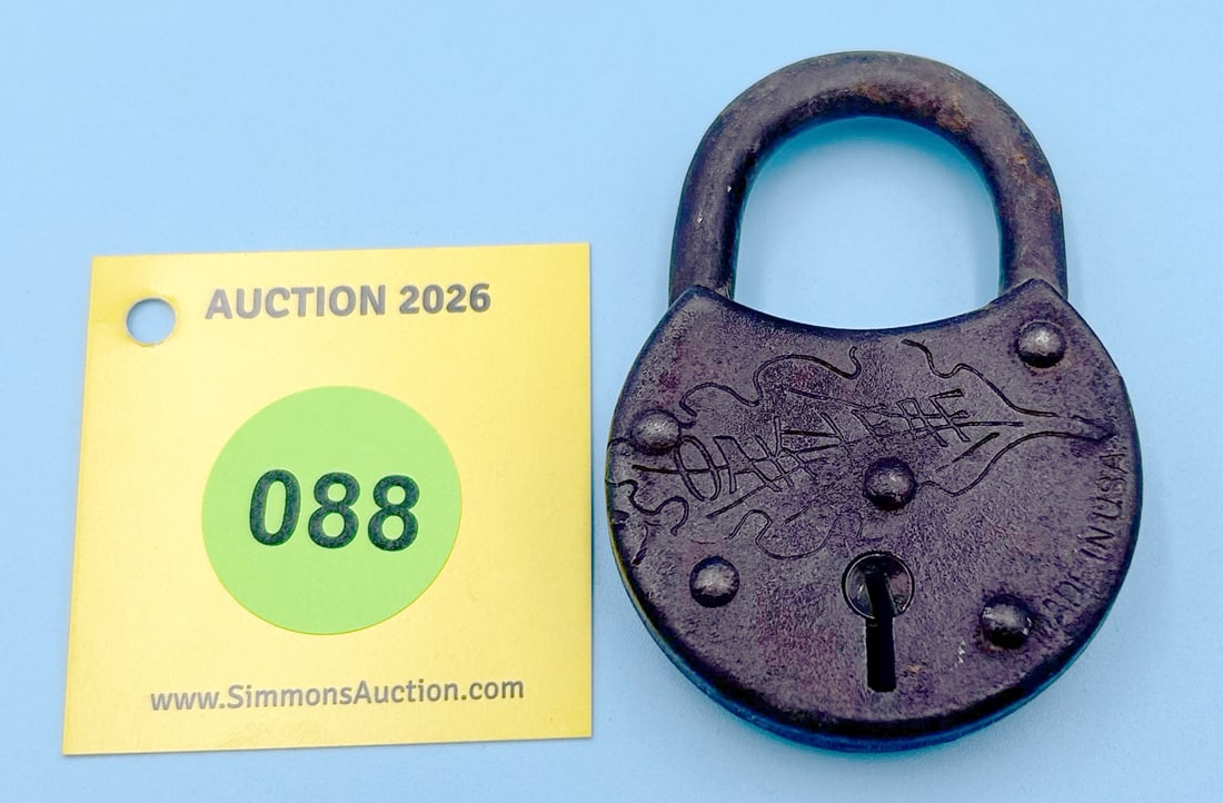 OAK LEAF - LARGE MADE IN USA ALL STEEL LOCK (NO KEY): OAK LEAF - LARGE MADE IN USA ALL STEEL LOCK (NO KEY)