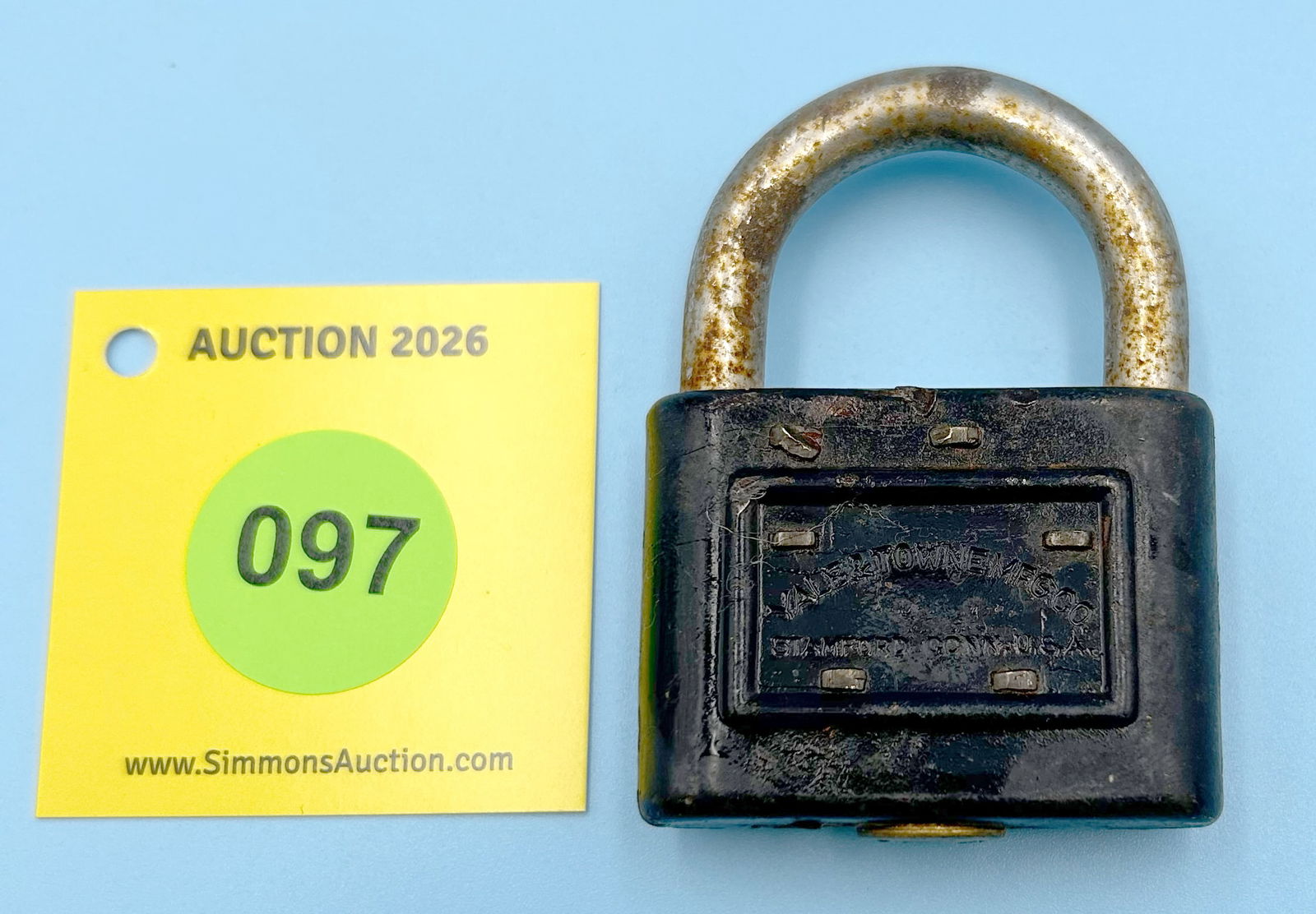 THE YALE & TOWNE MFG CO. 115 ALL STEEL LOCK (NO KEY) - 2