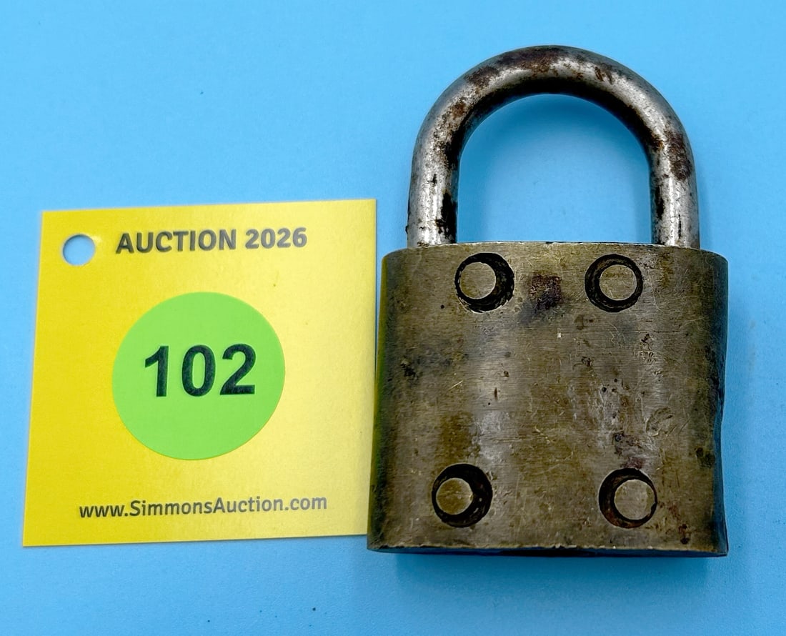 SLAYMAKER BRASS BODY WITH A STEEL SHACKLE LOCK (NO KEY) - 2