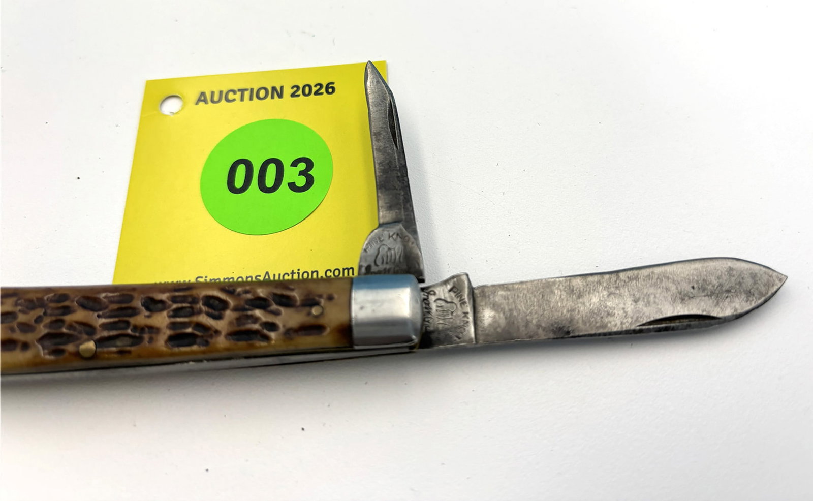 Pine Knot - small bone jack knife, has been rehandled, used, carried, sharpened, blades short - 3