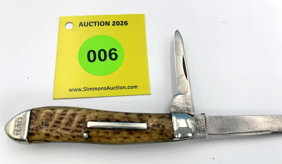 Hibbard Spencer Bartlett - Eureka Jack, Pick Bone, stamped "OVB" Bolsters, rear center pin crack,... (1 of 3)