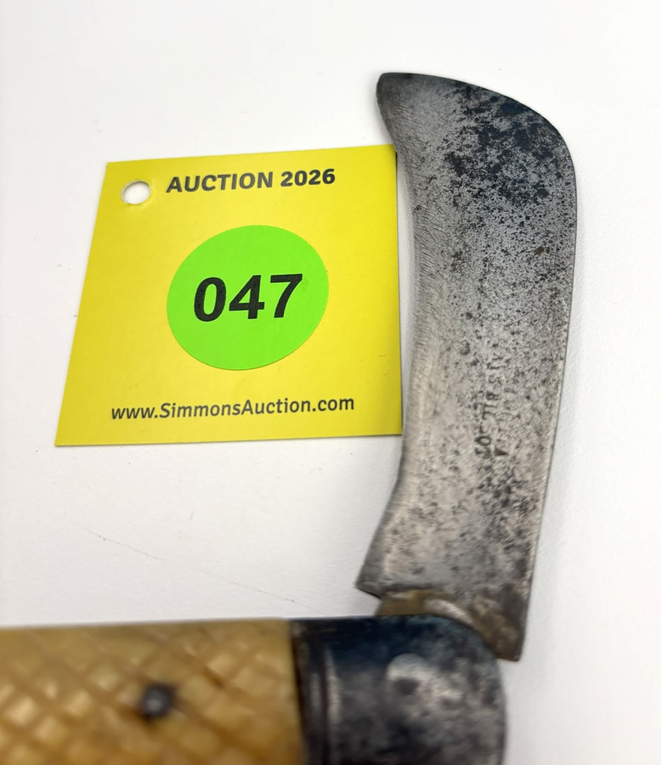 Unknown Sheffield Pruner - Bone Handles, has cracks & repair, no snap and is loose when open - 3