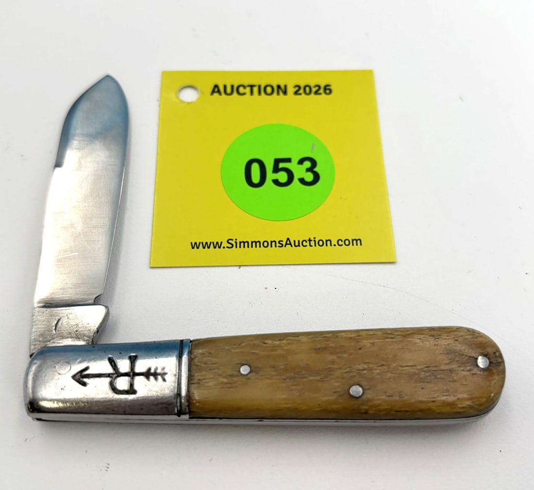 J. Russell - Bone Handled Barlow, Single blade, no cracks, good snap, light use - 2