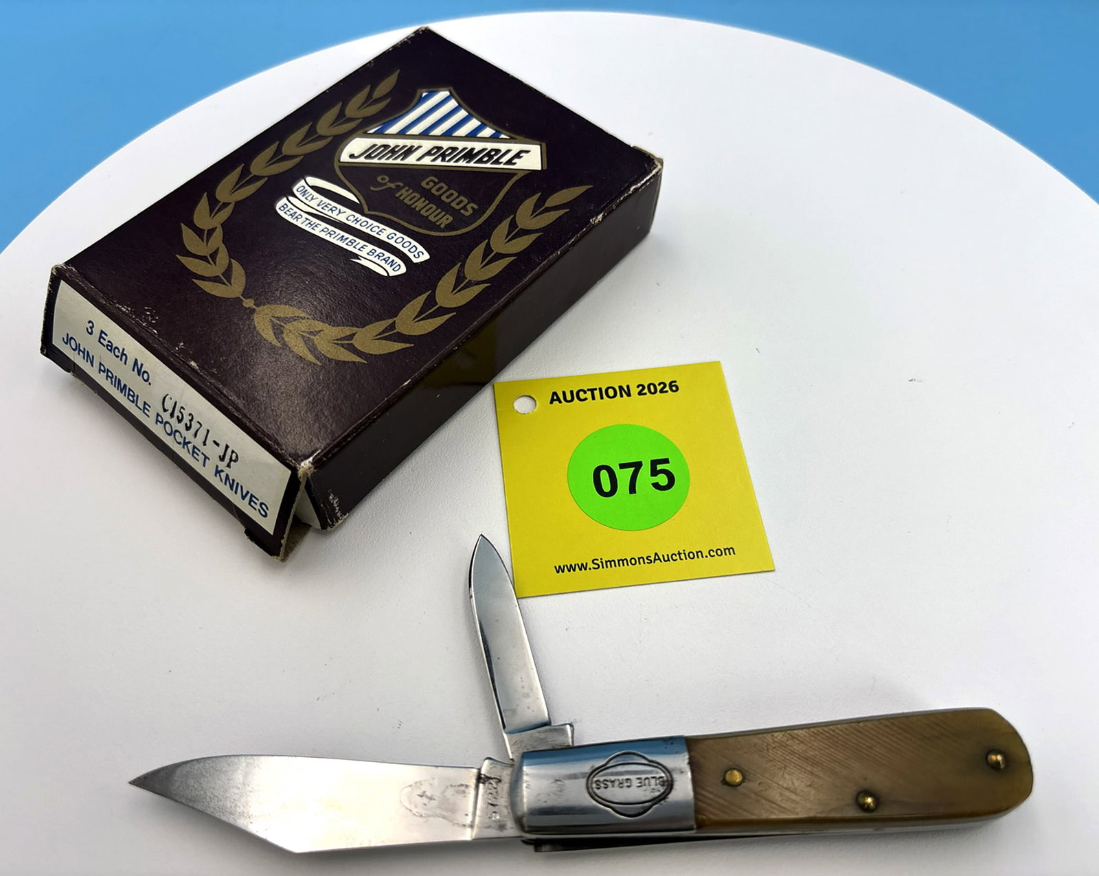 John Primble Belkap - Bone Handled Bluegrass Barlow & Box, unused & unsharpened, great snap, no c... - 3