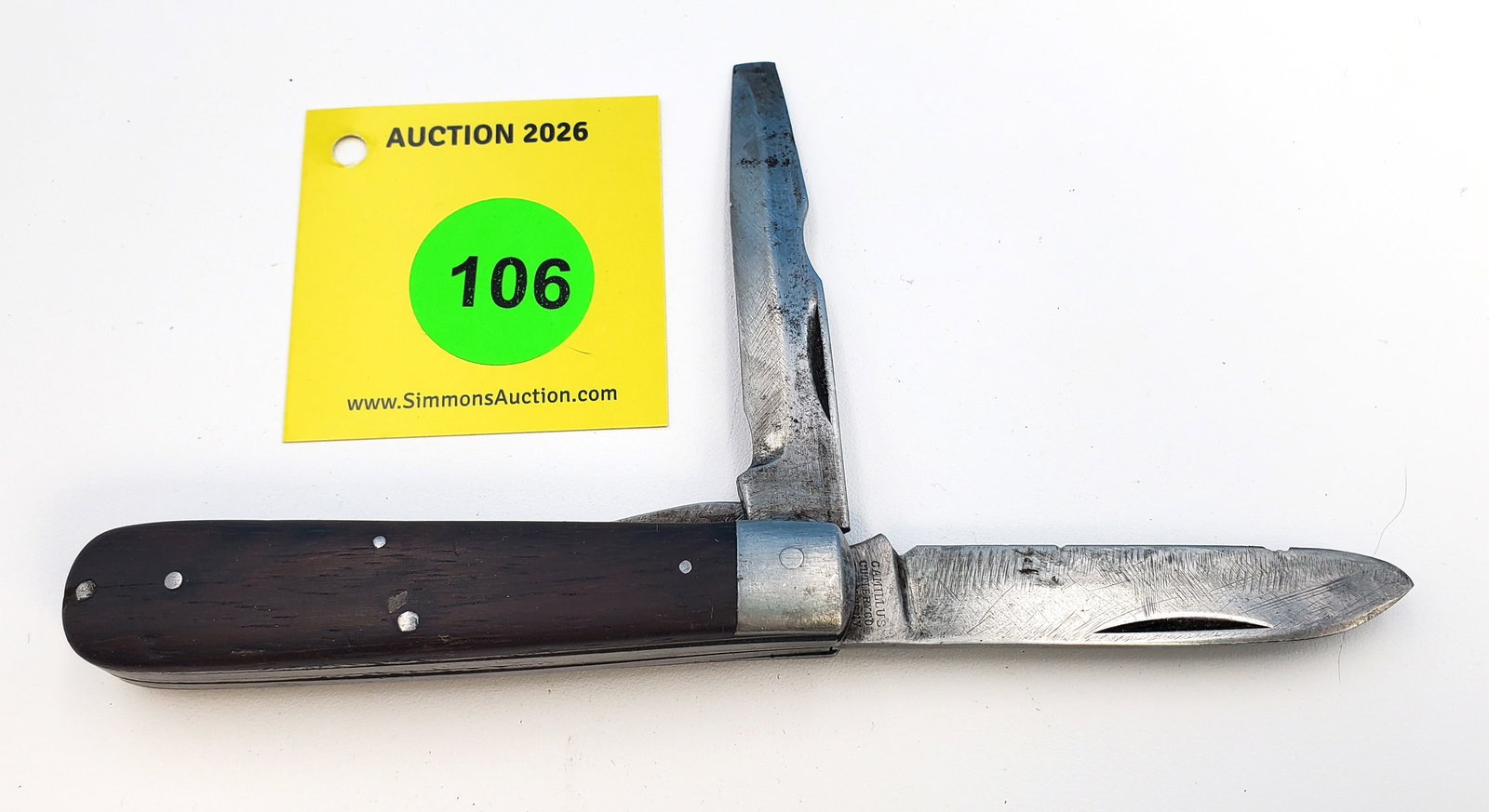 Camillus 4 Line - wood handled electrician's knife, has been used, weak snap, some cracks (1 of 3)