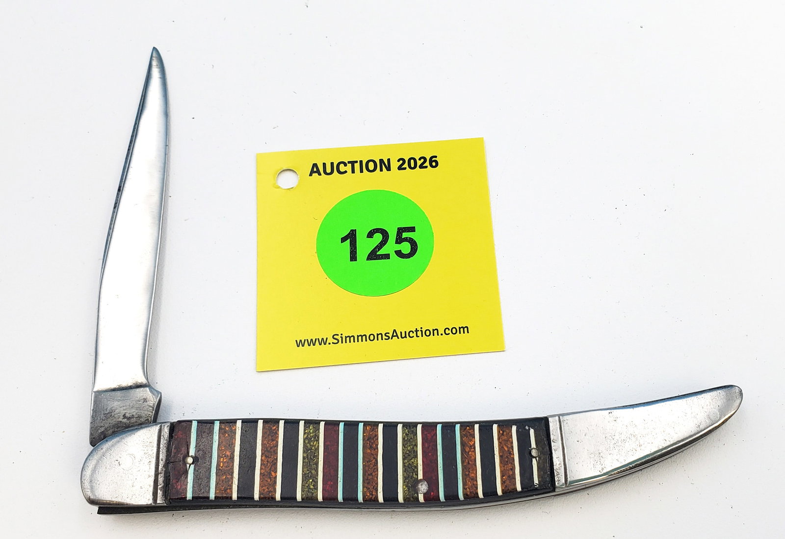 Utica - candy stripe large toothpick, used, sharpened, and cleaned, good snap, handles have cracks - 3