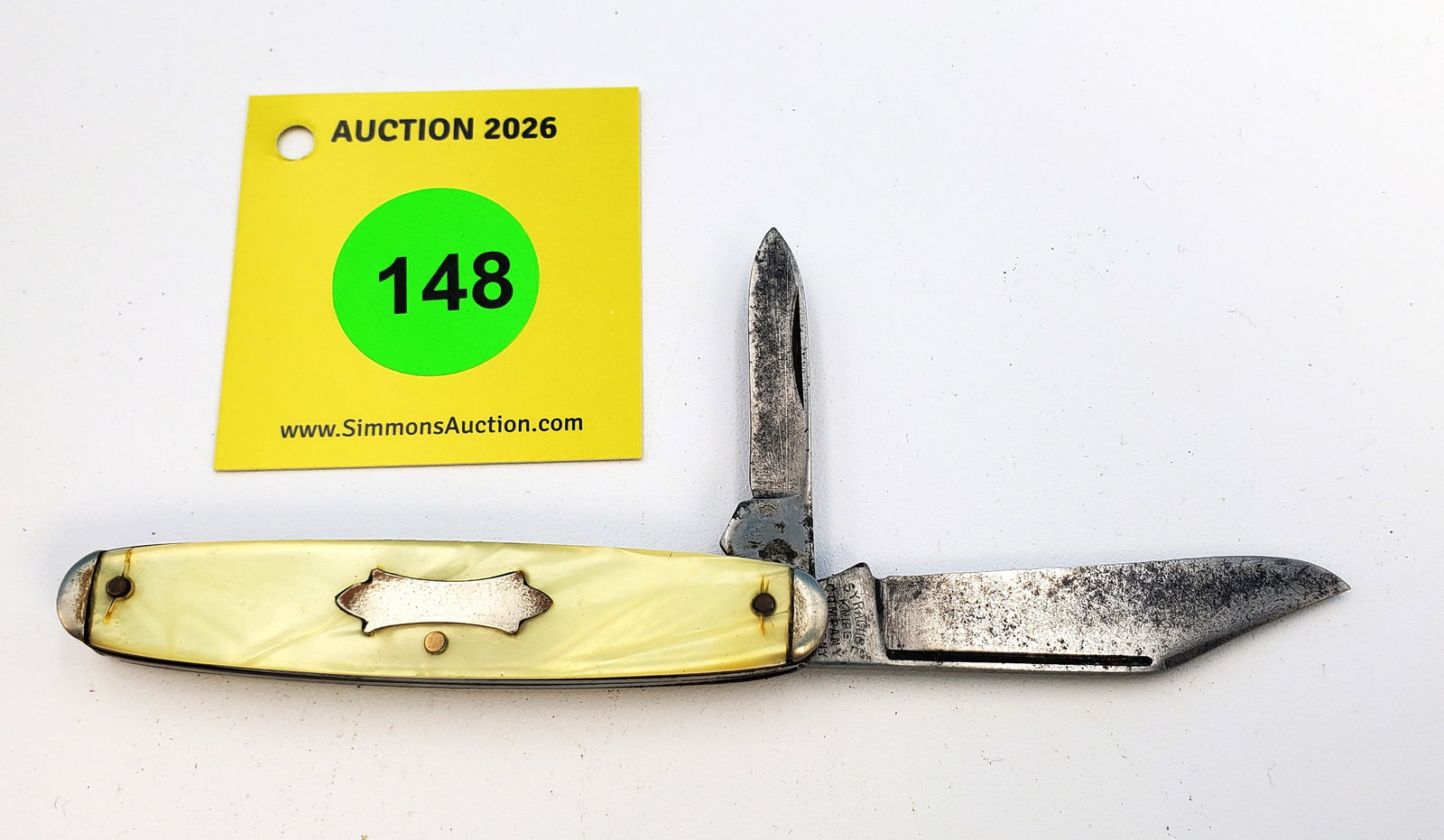 Syracuse Knife Co. - cracked ice jack, 4 pin cracks, good snap, full blades w/sharpening and use (1 of 3)