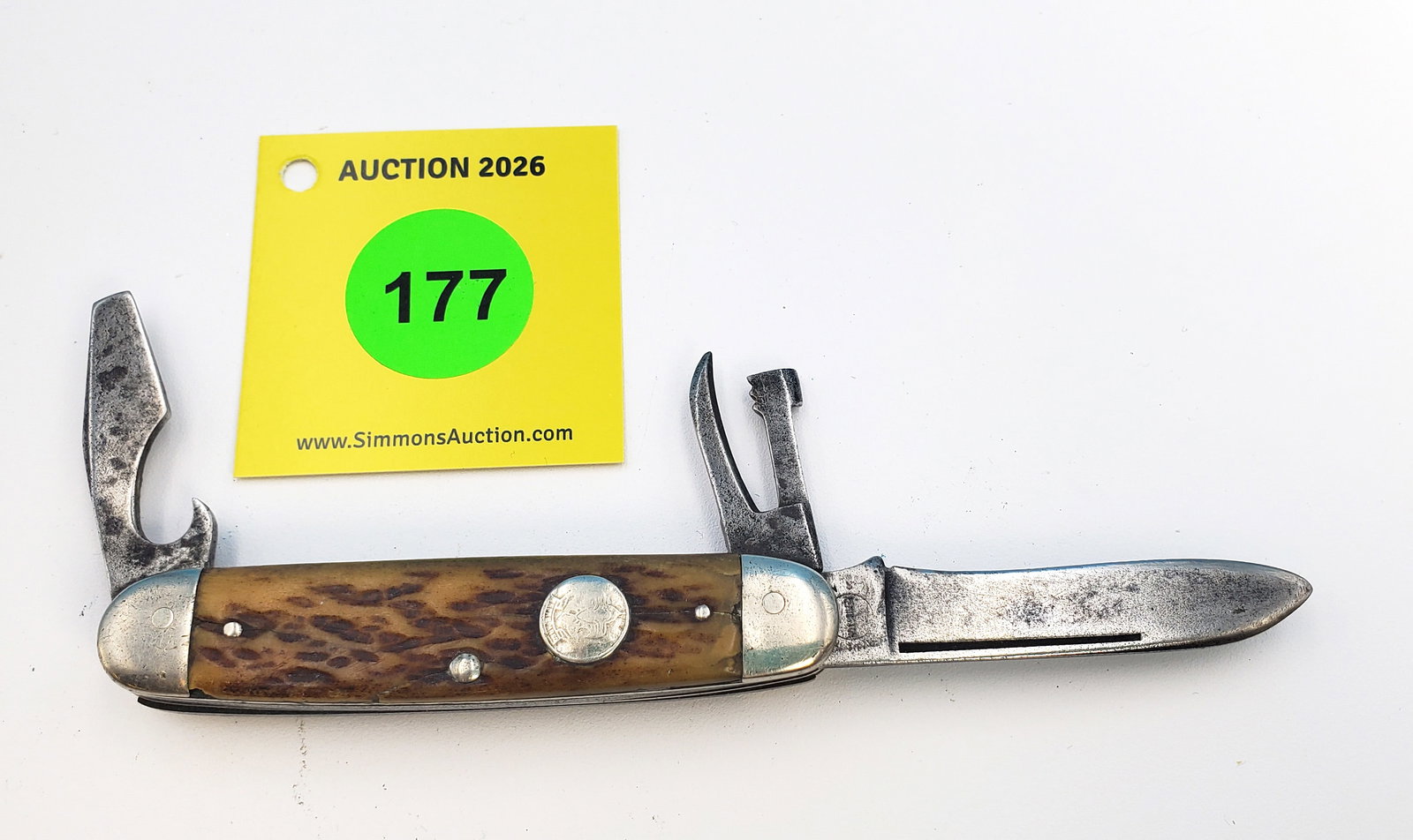 1924-33 Remington Scout Knife - Rogers Bone "Be Prepared" shield, heavy use, blade Wobbe & Cracks... (1 of 3)