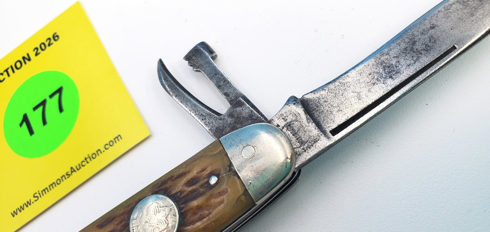 1924-33 Remington Scout Knife - Rogers Bone "Be Prepared" shield, heavy use, blade Wobbe & Cracks... - 2