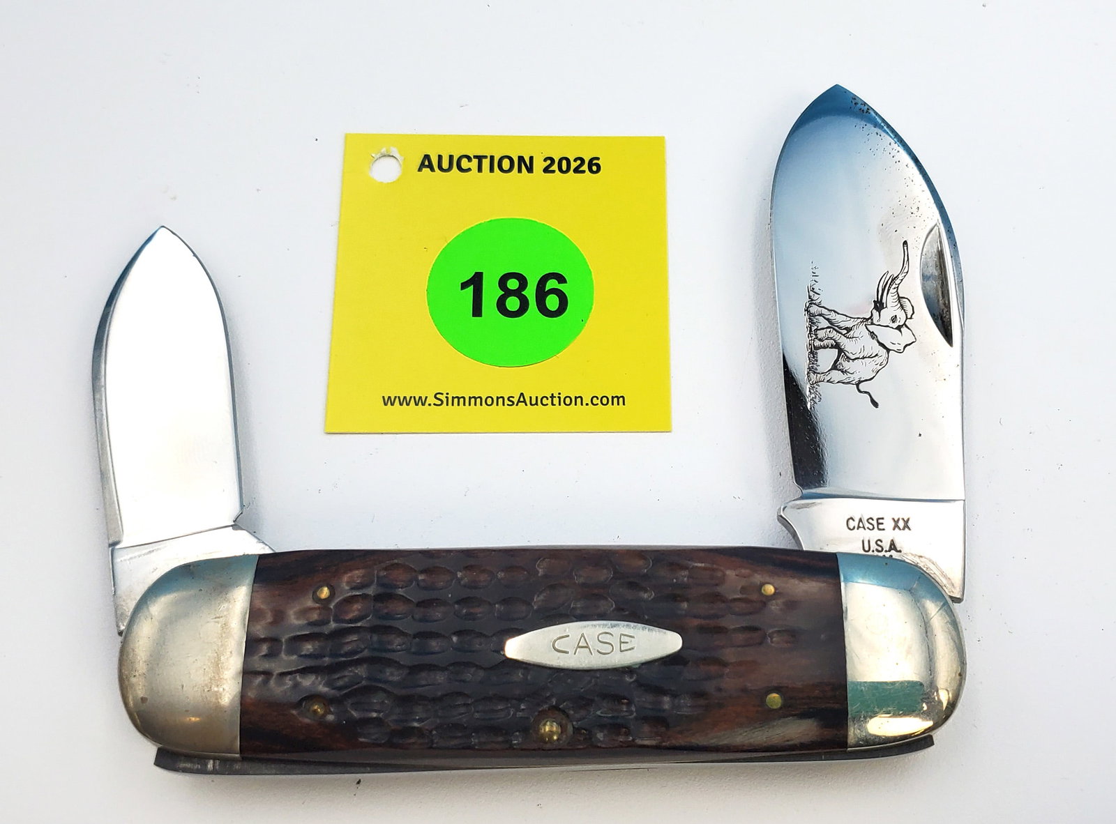 1976 Case - Pakka wood 6250 elephant toe, unused and unsharpened, good snap (1 of 2)