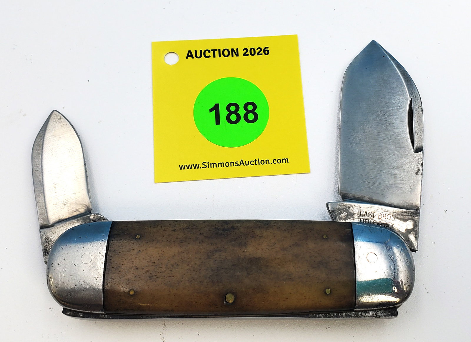 1905-15 Case Brothers - 6250 Bone elephant toe, heavy pocket wear, has been cleaned, full blades,... - 2