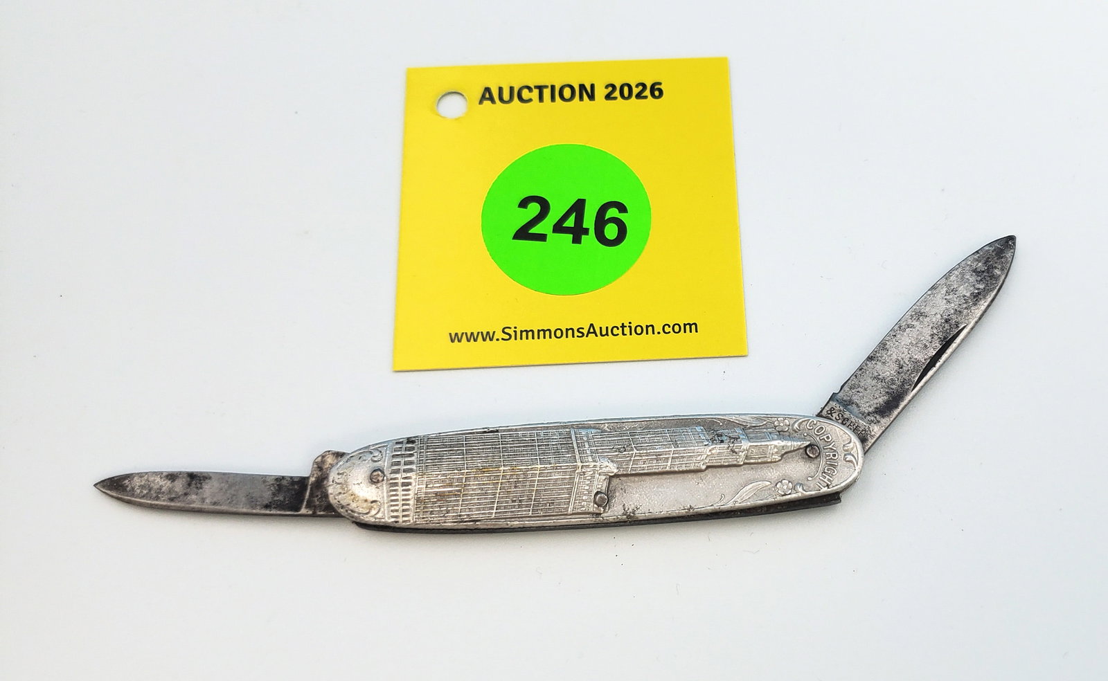 Korton & Scherf - Woolworth Building Ad knife, aluminum handles (1 of 2)