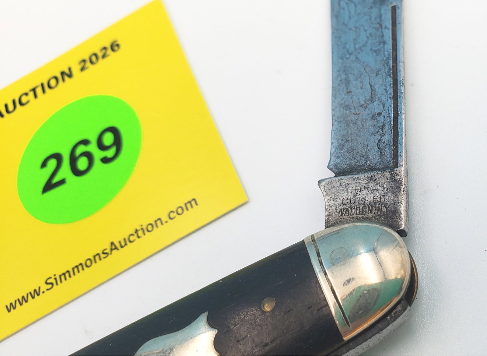 Schrade Cut Co. - ebony equal end pen, used and sharpened, has pitting, good snap, no cracks - 2