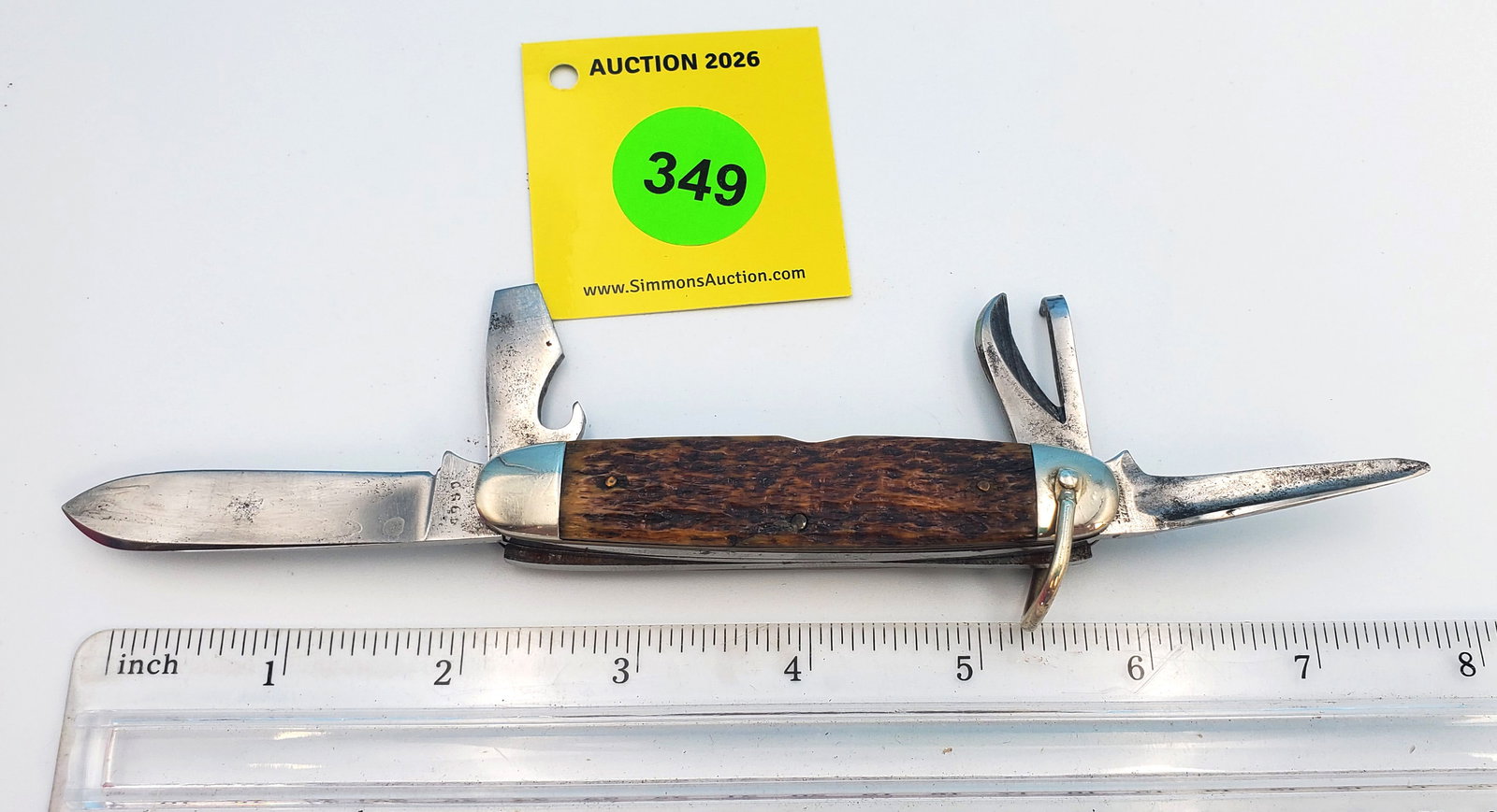 W1 Winchester - Scout w/bone handles, used and cleaned, 1 crack, good snap 499O - 2