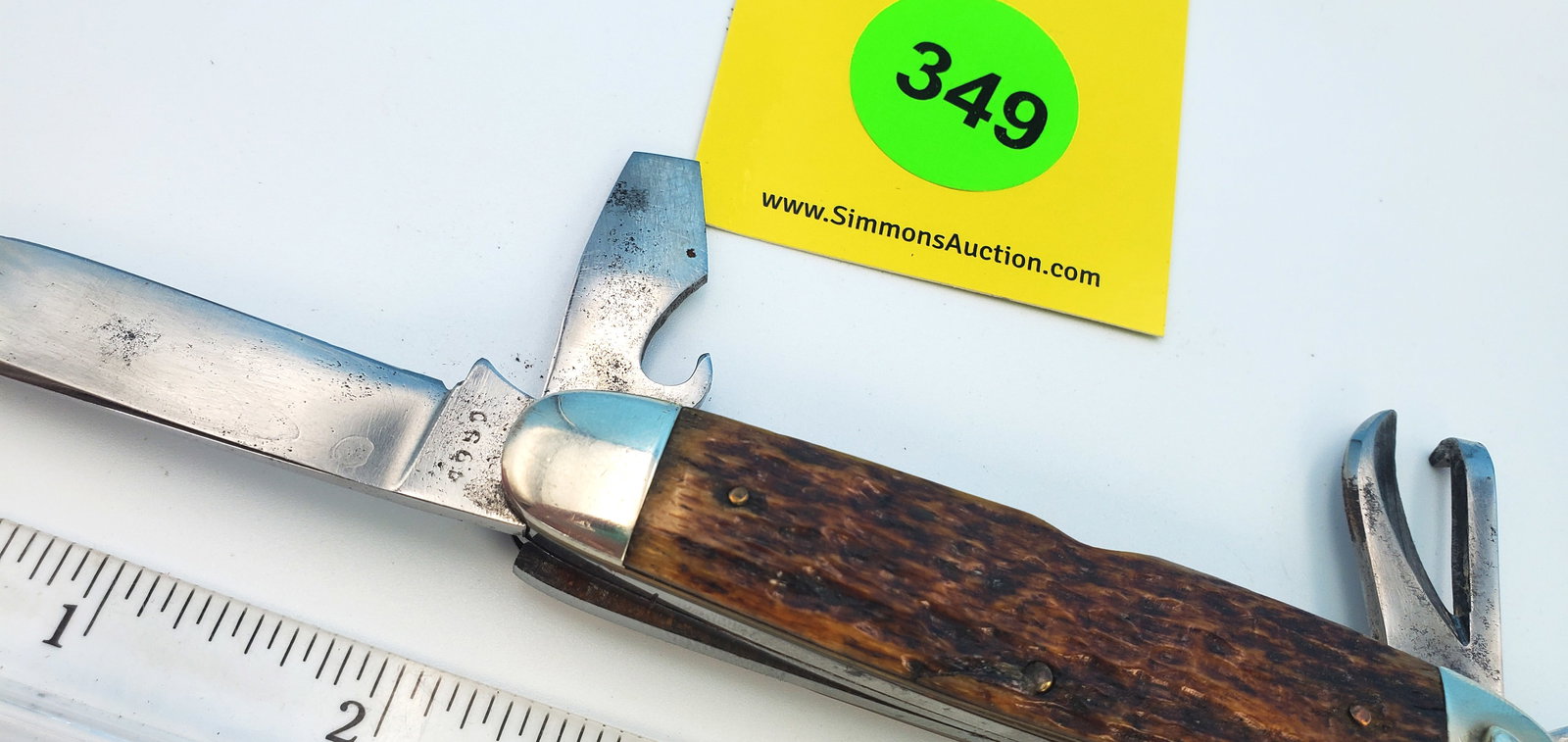 W1 Winchester - Scout w/bone handles, used and cleaned, 1 crack, good snap 499O - 3