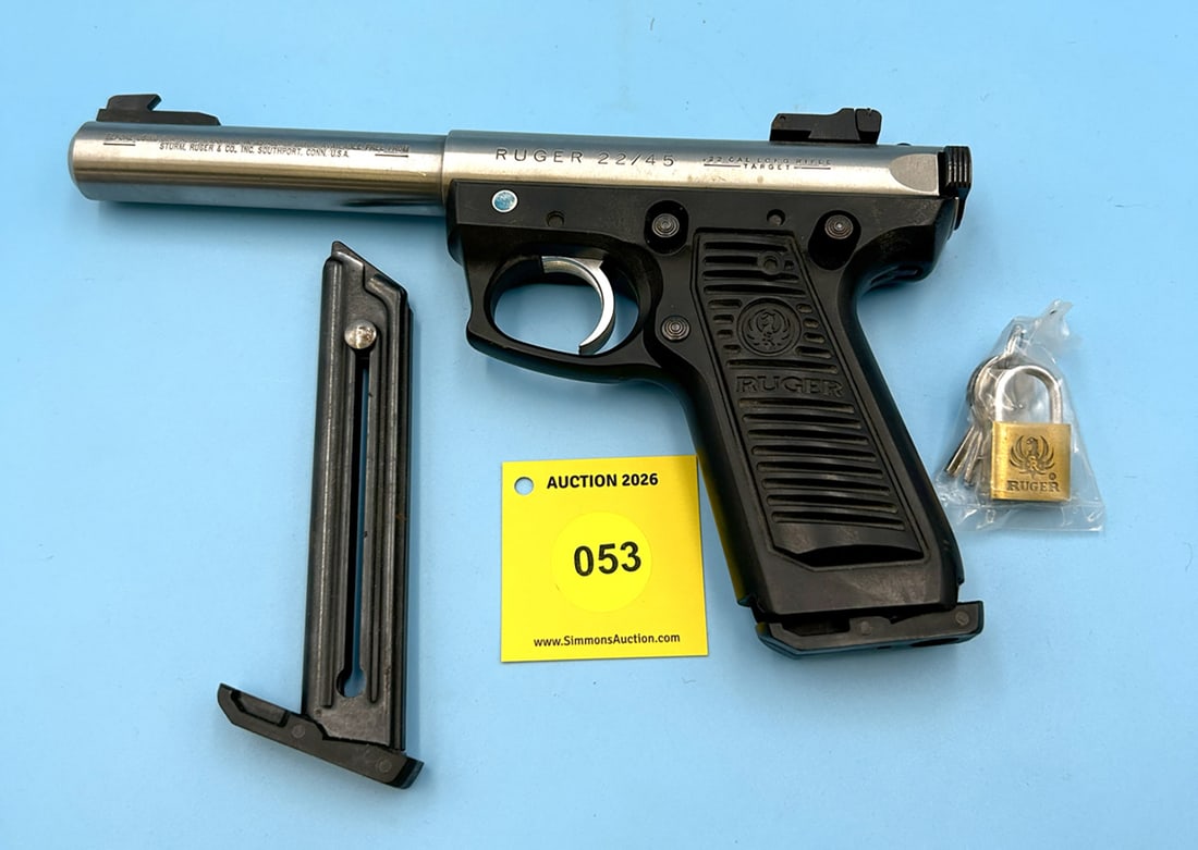 PISTOL: RUGER, 22, "22/45, IN BOX WITH PAPERWORK", SN#:NSN (1 of 11)