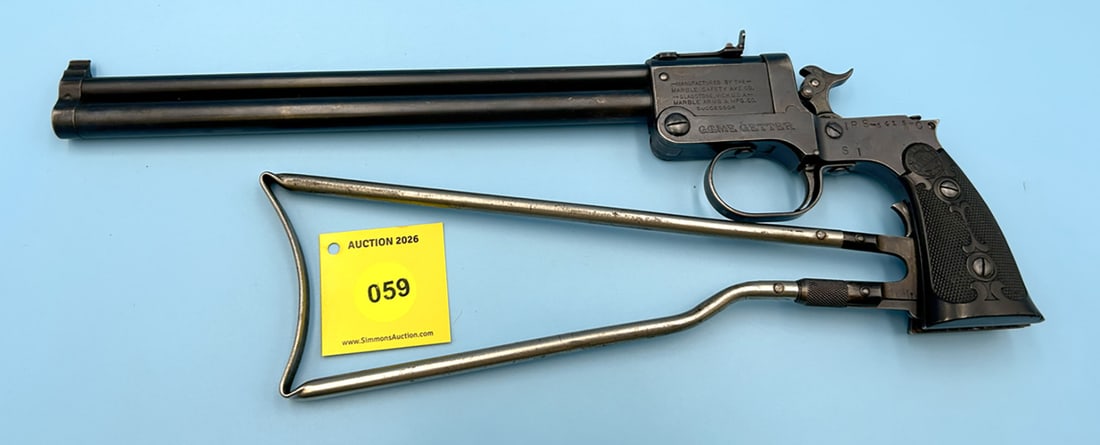 PISTOL: MARBLE SAFTEY ACTS COMPANY, 22/44 wcf, 1908 GAME GETTER, SN#:IRS-6415C (1 of 13)