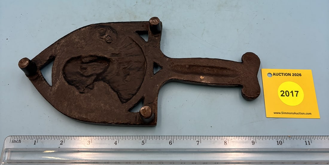 J.Z.H. 9 1/2'' x 4 1/2'' w/ three feet George Washington trivet. - 2