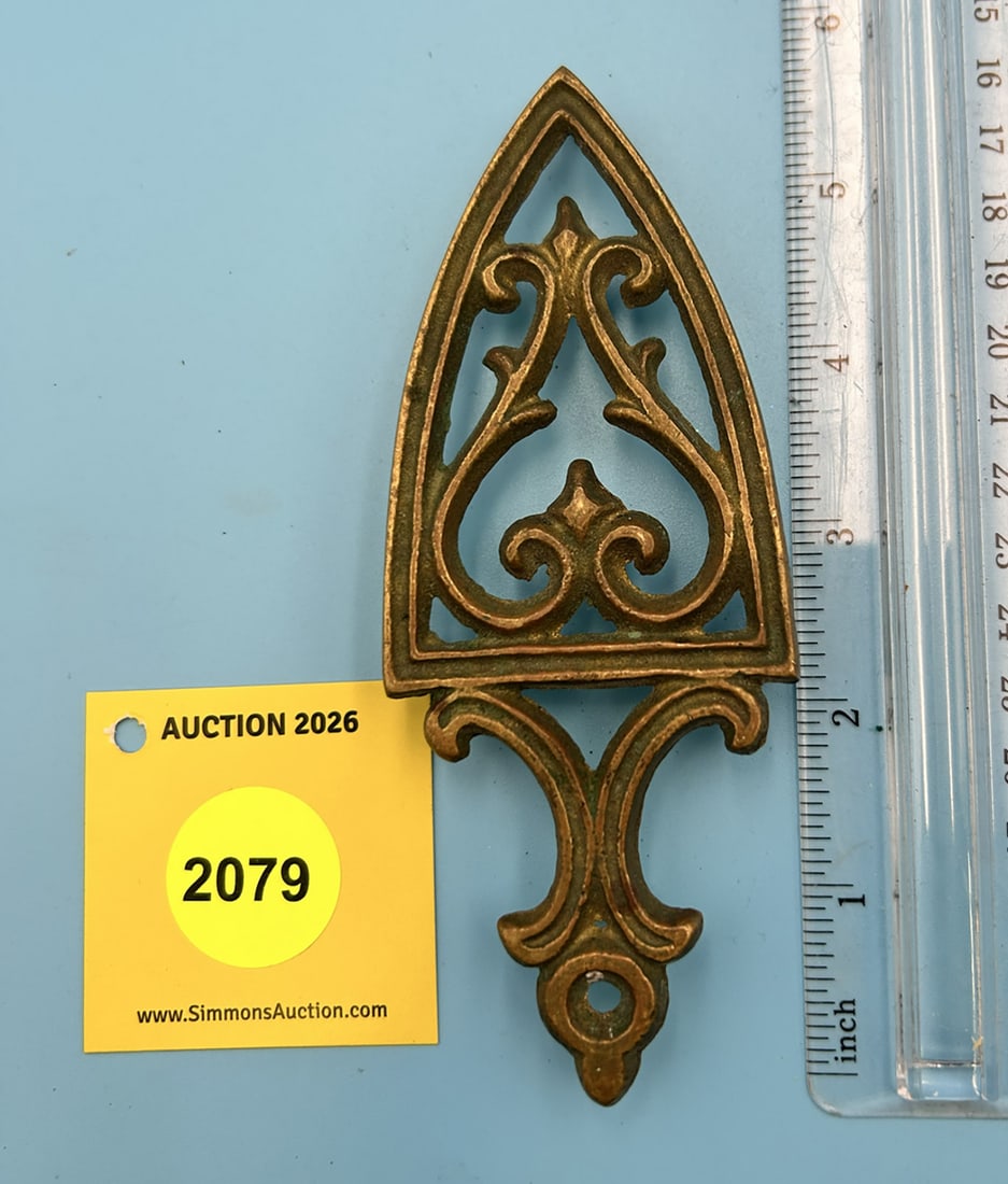 Brass unsigned Mini Little Cathedral 5 1/2'' x 2'' w/ three feet trivet. On reverse marked with 2... (1 of 2)