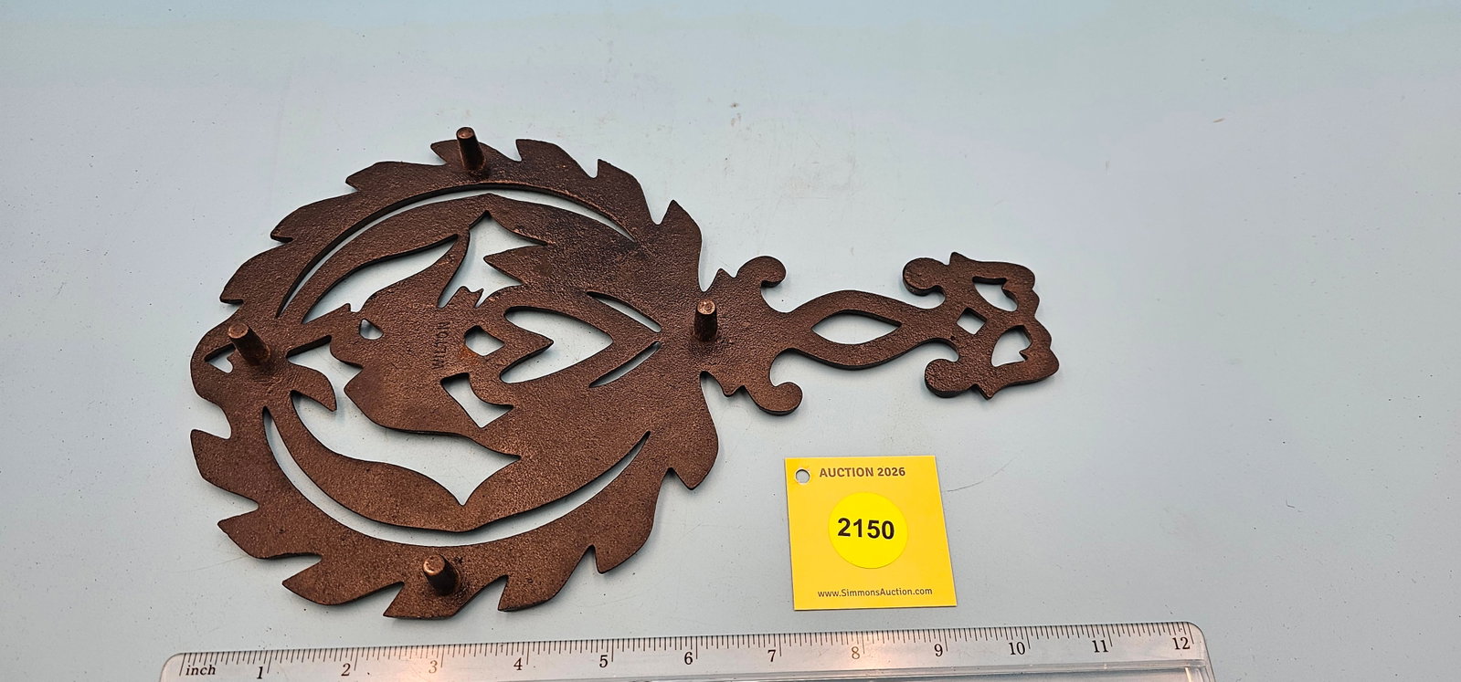 Wilton cast iron painted eagle heart trivet, 11 3/4 x 7 1/2 x 7/8" - 2