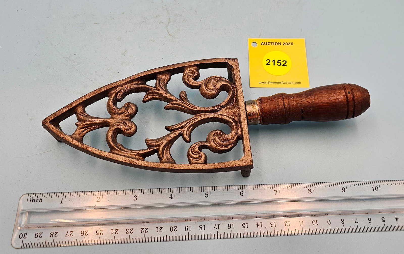 Spade trivet, w/wood handle 9 1/2 x 3 1/2 x 1 1/8" (1 of 2)