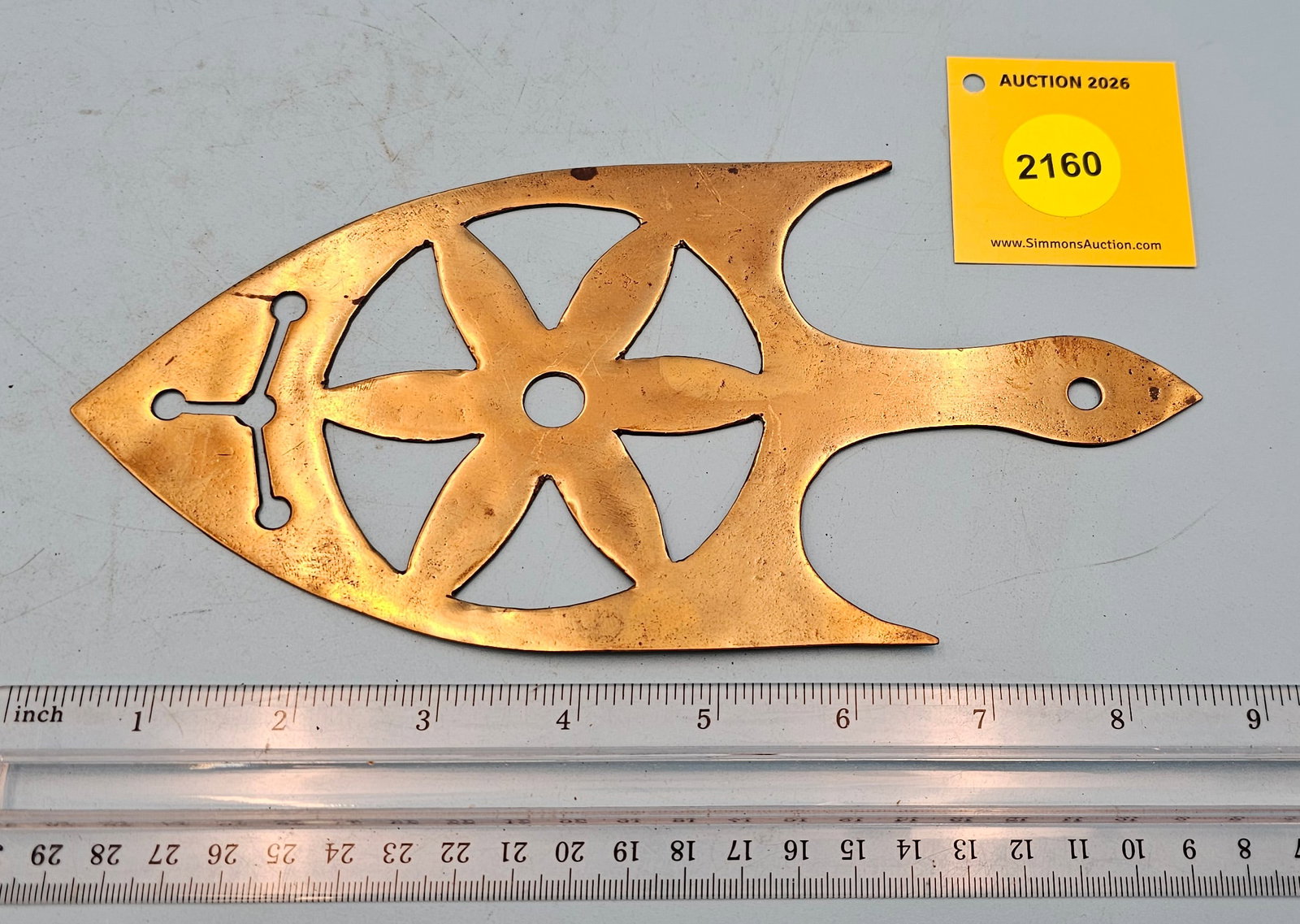 Brass trivet w/no legs 8 3/4 x 4 1/8": Brass trivet w/no legs 8 3/4 x 4 1/8"