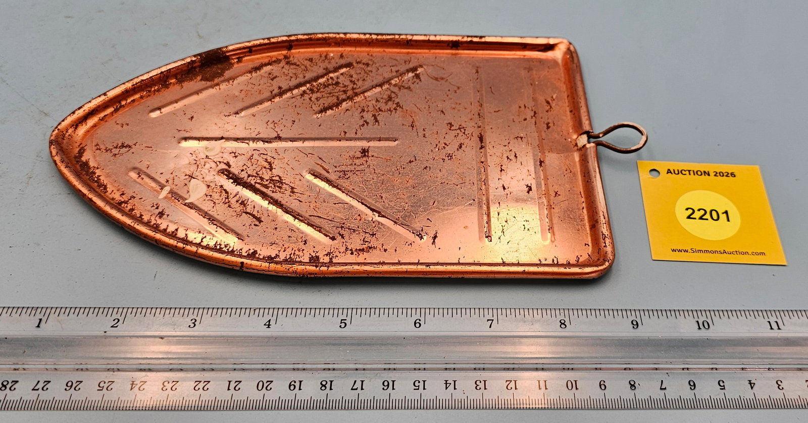 Metal covered cloth trivet, 8 1/2 x 5 1/2 no legs (1 of 2)