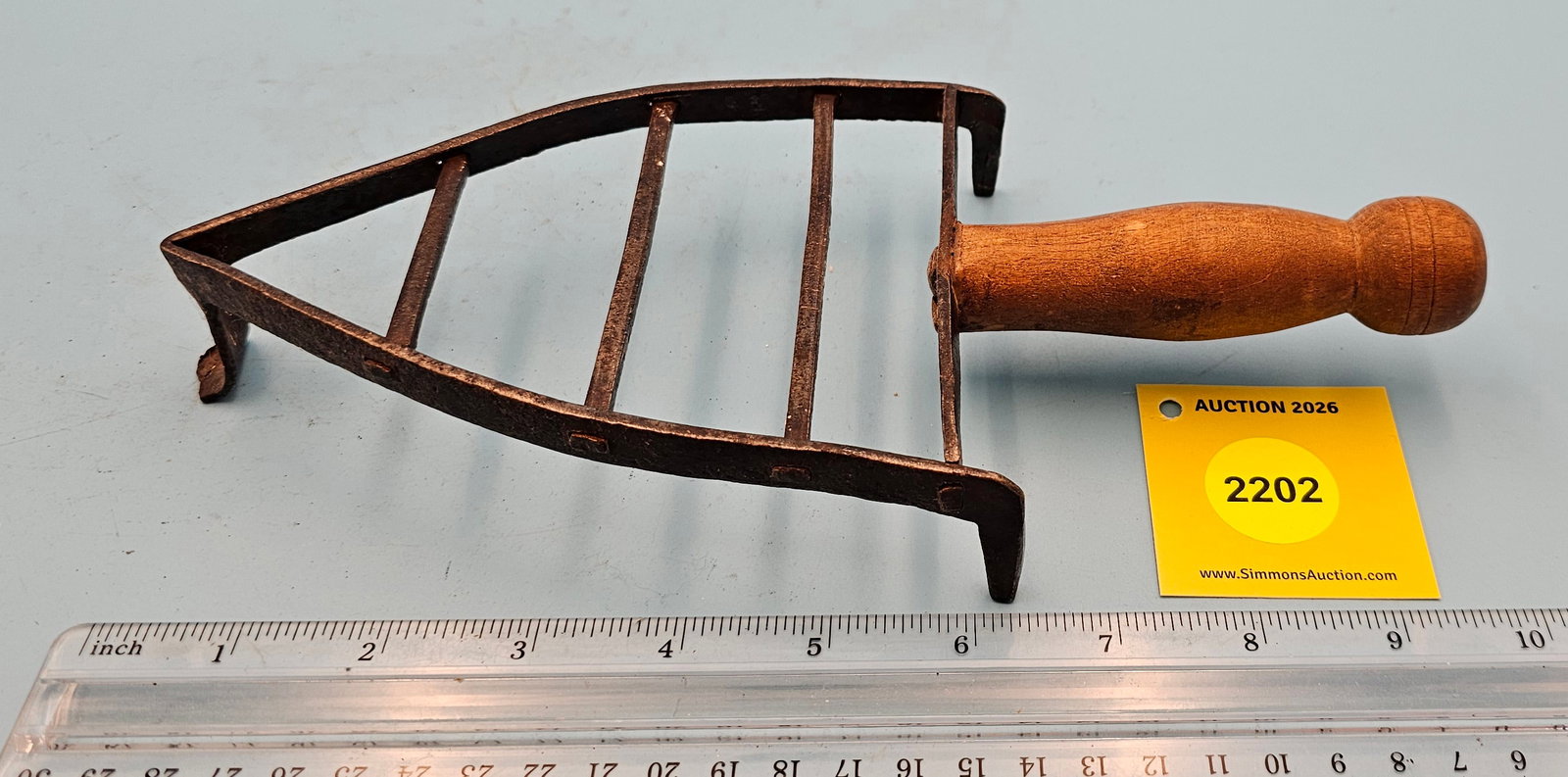 Spade trivet w/wooden handle, 9 3/4 x 4 1/4 x 3/4" (1 of 2)