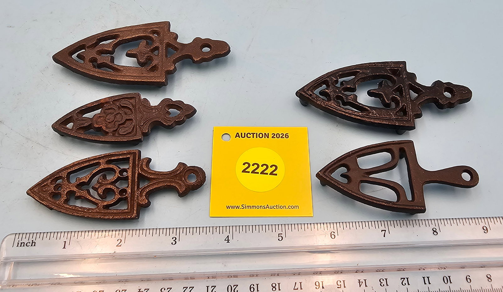 Lot of 5, mini spade trivets (1 of 2)