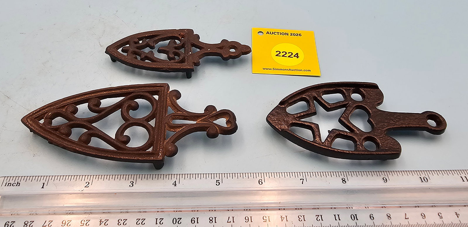 Lot of 3, spade trivets: Lot of 3, spade trivets