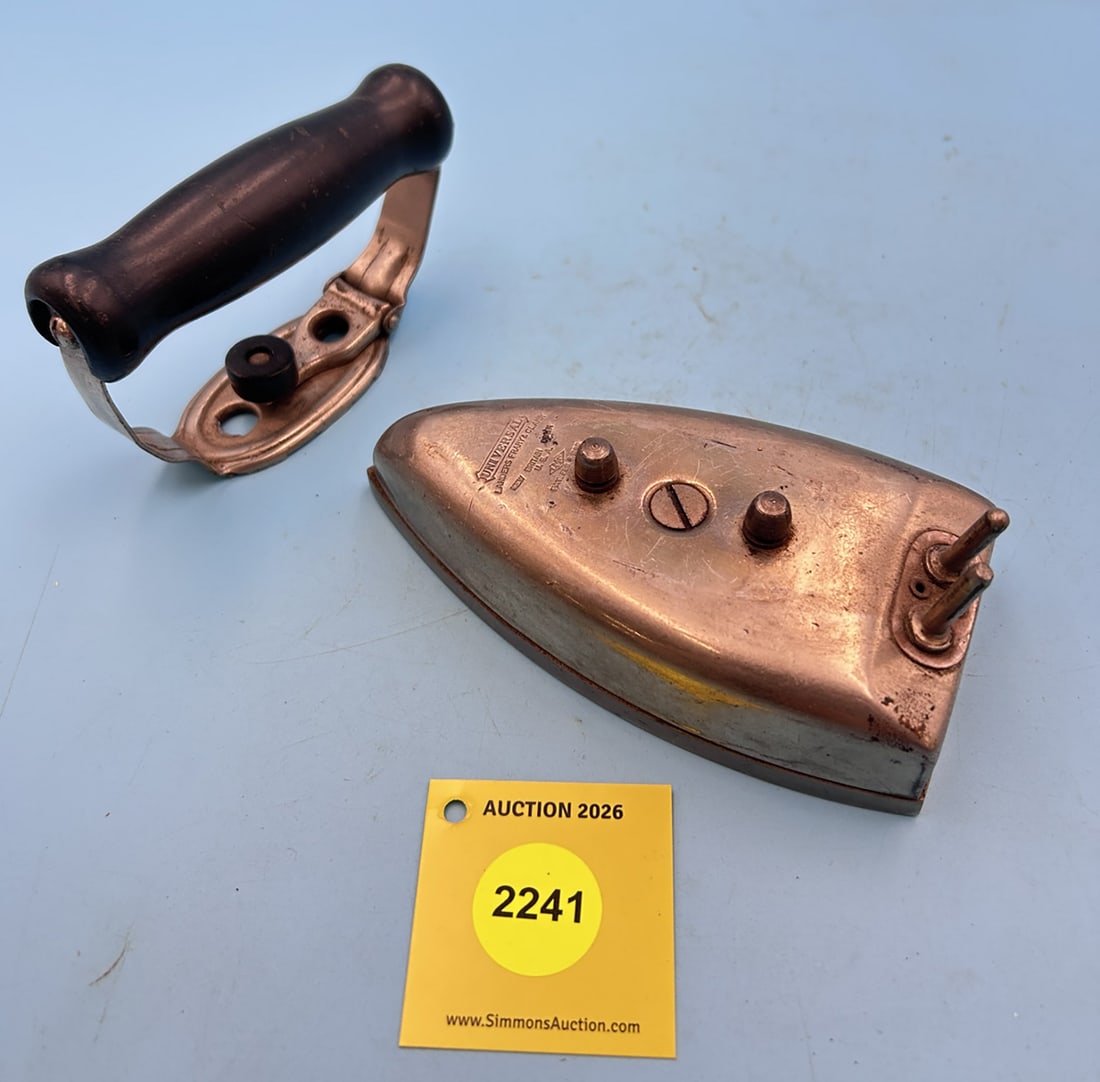 Universal, Landers, Frary, Clark, New Britain Conn. About 1930, iron w/curling iron heater L 5 3/4" - 4