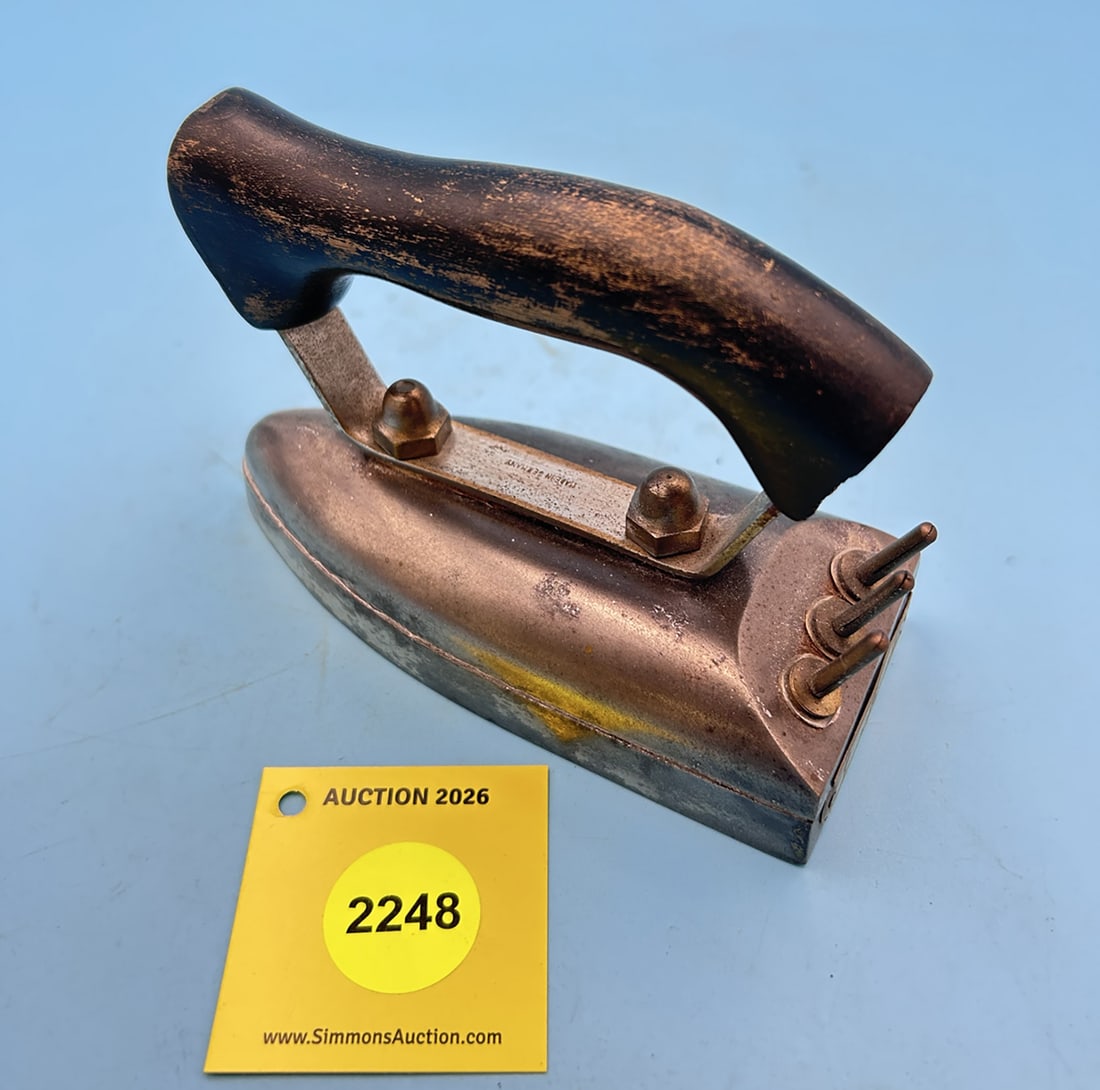 Electric, marked "Made in Germany" on handle, "1 2 3" on back plate, wood handle L 5 1/2" (1 of 3)