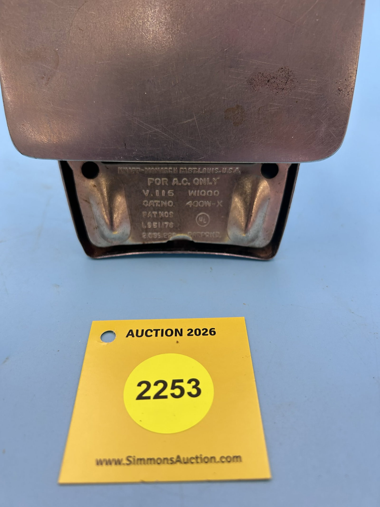 Knapp Monarch Co, St Louis USA, Lady Dover, electric iron L 8 1/2" - 5