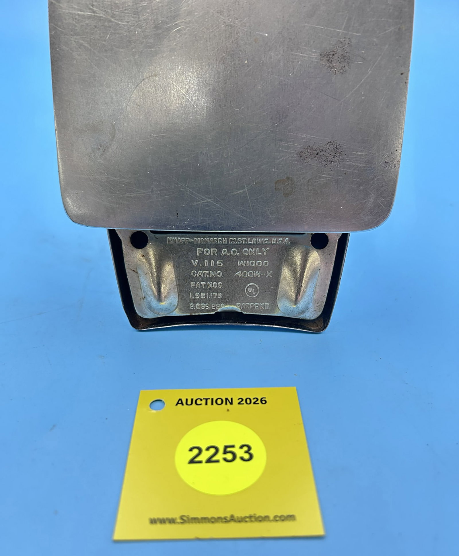Knapp Monarch Co, St Louis USA, Lady Dover, electric iron L 8 1/2" - 6