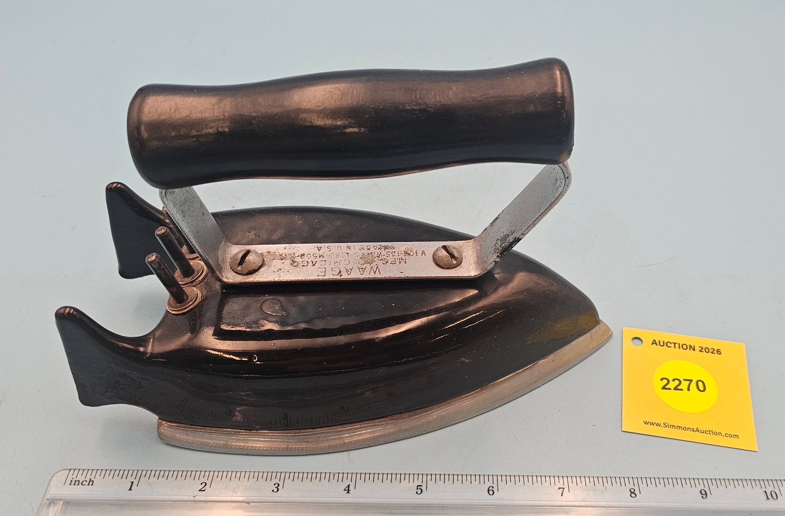 Waage Mfg co. Chicago, black enamel body and black handle early 1900, L 7 1/8" (1 of 4)