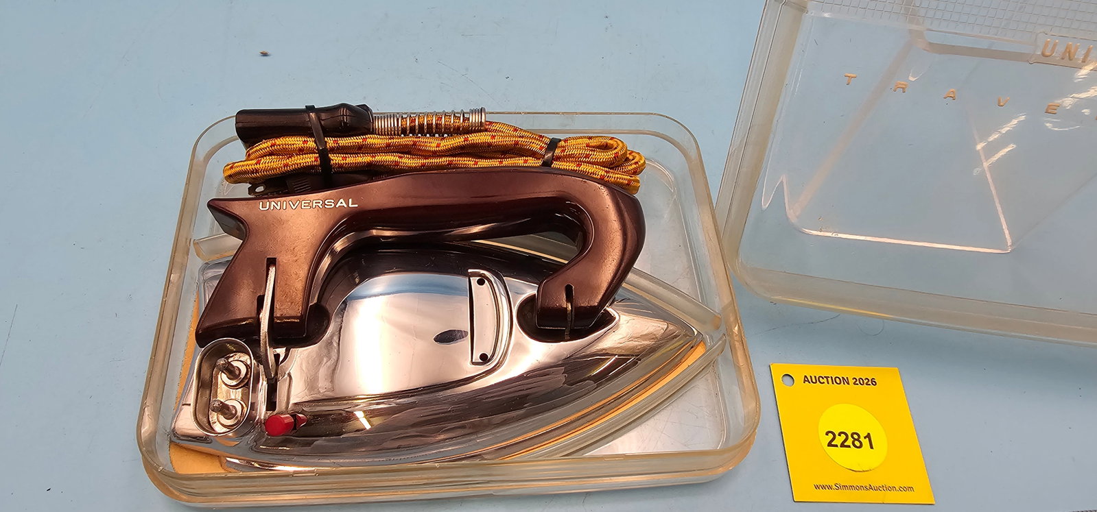 Universal Travel Iron-EA1630, Landers, Frary & Clark New Britain, Connecticut w/plastic travel case - 2