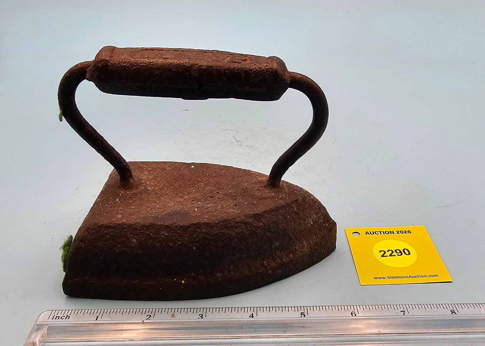 Flat iron, unreadable marking on handle grip, L 5 5/8" - 3