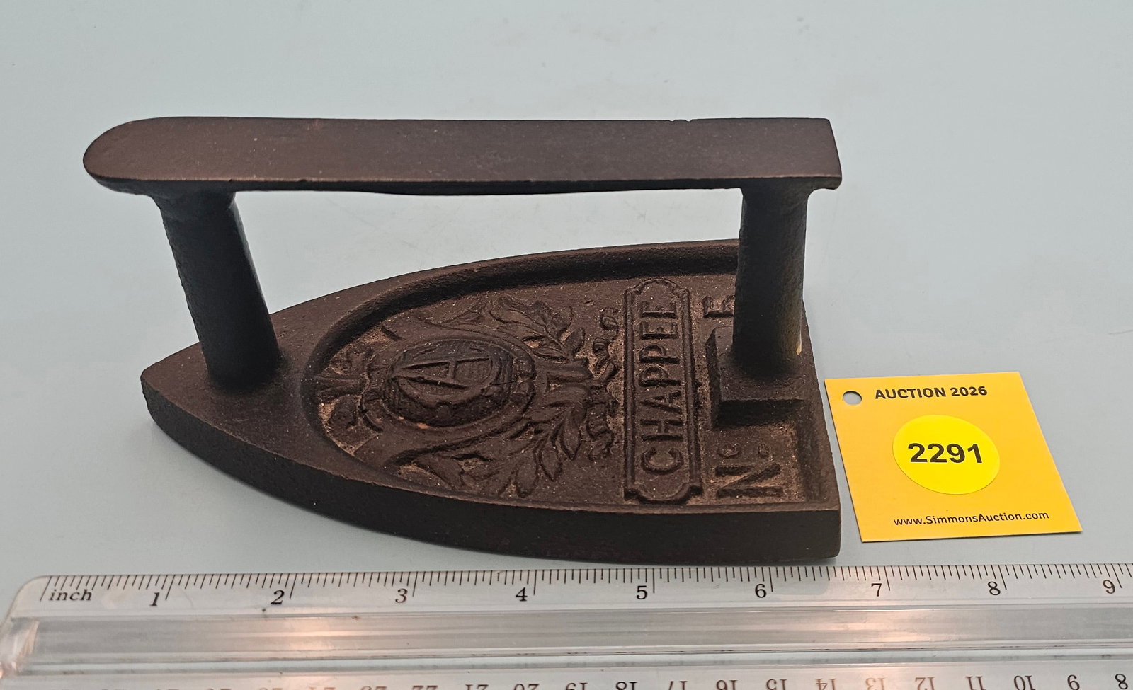 Flat iron, French, cast, Chappee No 5, L 6 1/4": Flat iron, French, cast, Chappee No 5, L 6 1/4"