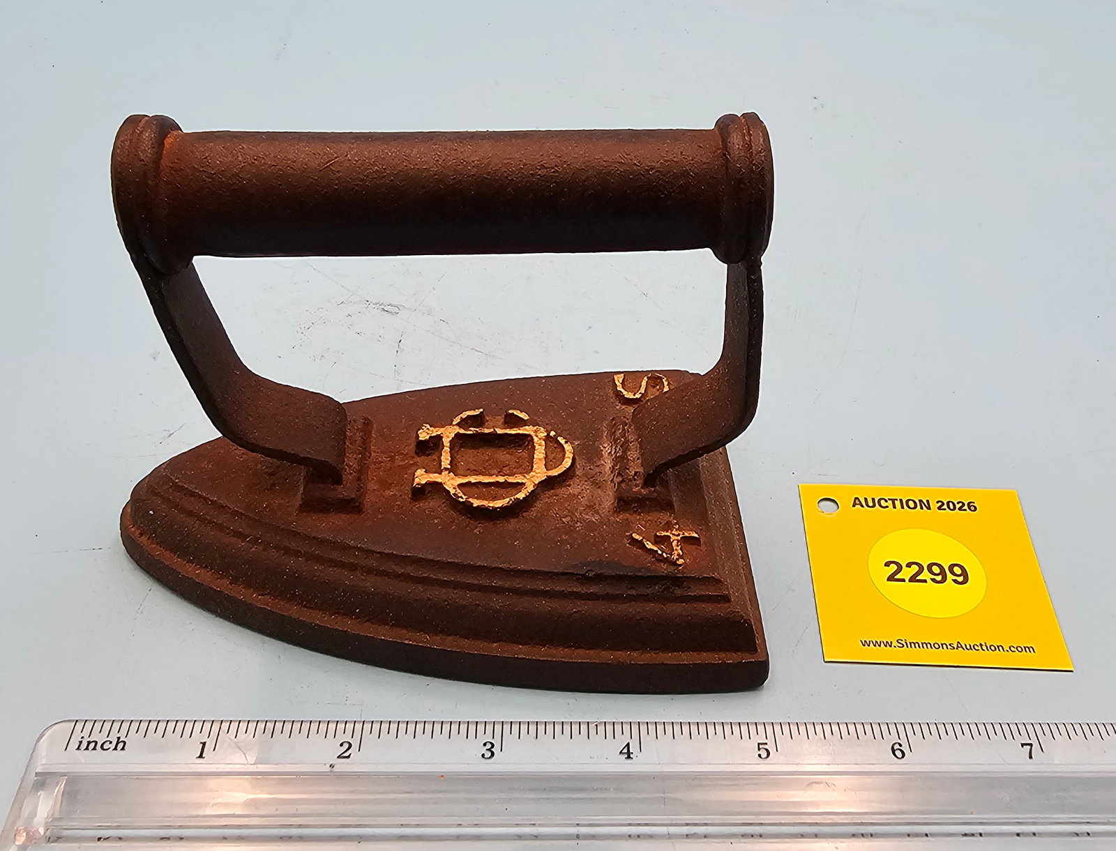 Flat iron, marked with interlocking U C, also marked 4 S, L 5" - 2