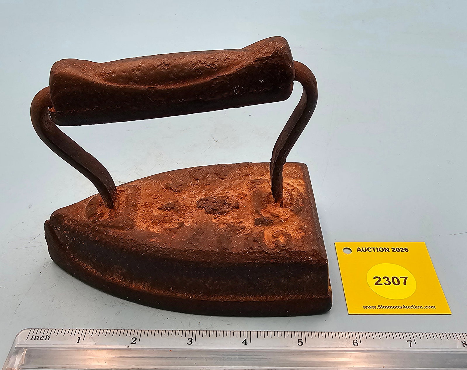 Flatt iron, illegible markings, L 5 5/8" (1 of 2)