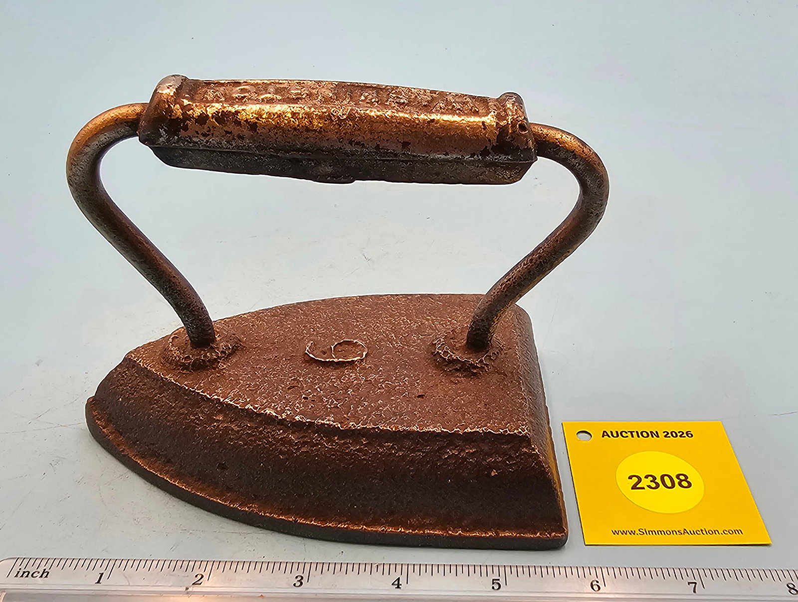 Flat iron, block grip marked "Washington", No 6, L 5 5/8": Flat iron, block grip marked "Washington", No 6, L 5 5/8"