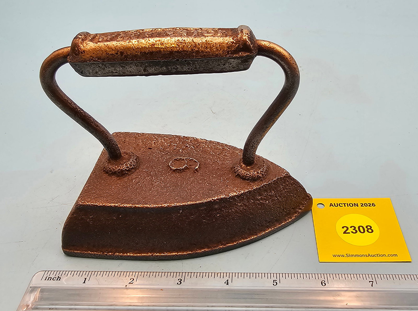 Flat iron, block grip marked "Washington", No 6, L 5 5/8" - 2